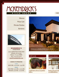 Web Design and Development for McKendrick's Steak House